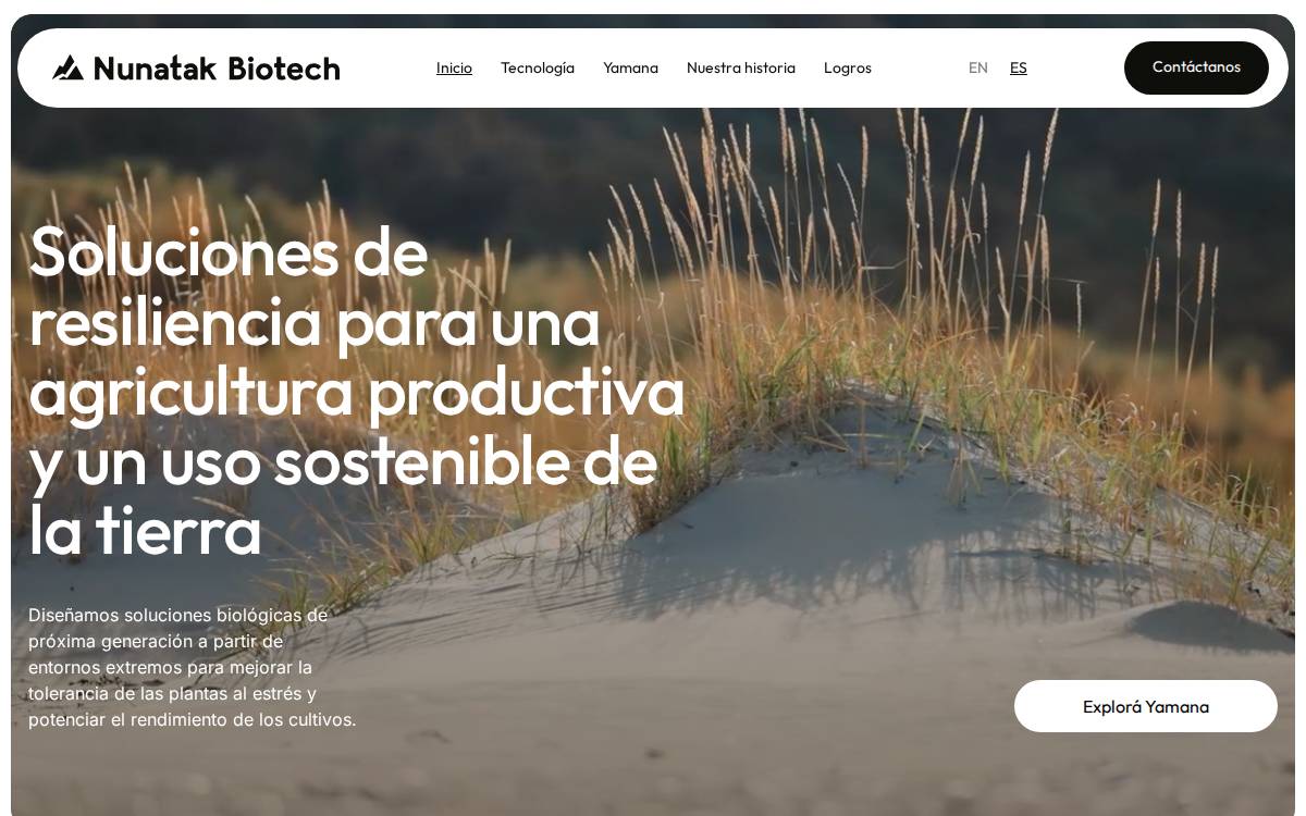 Nunatak Biotech website preview