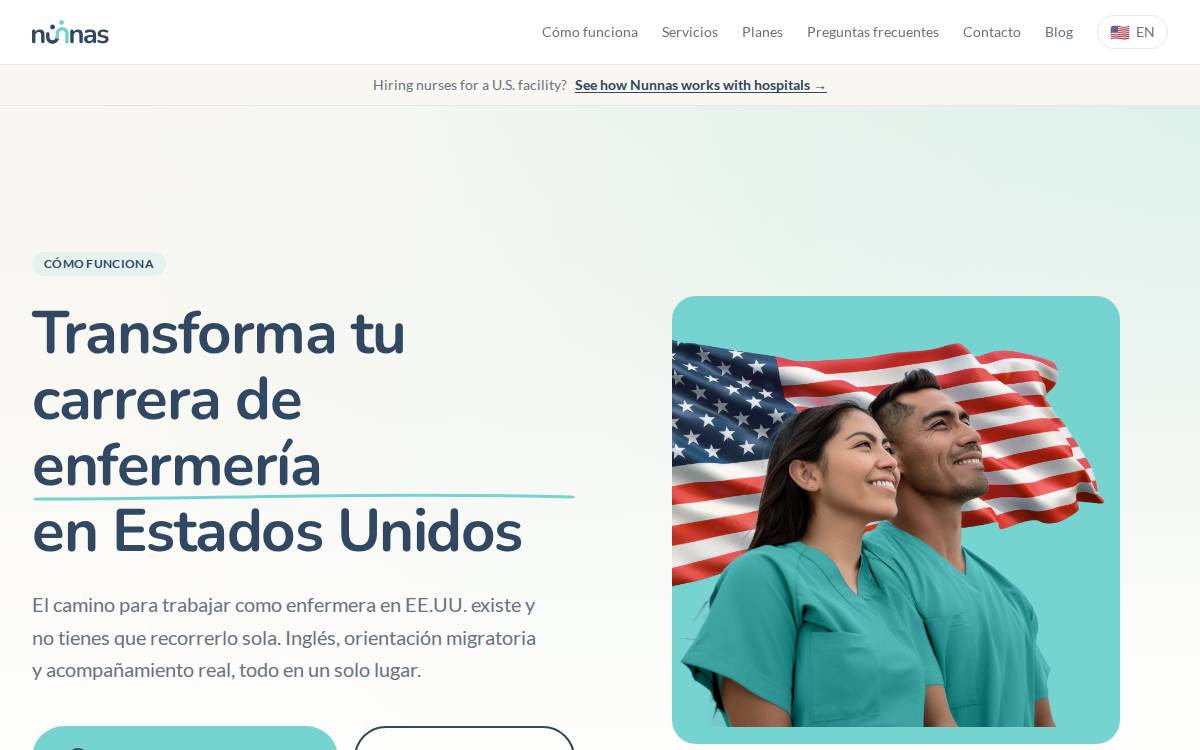 Nunnas website preview