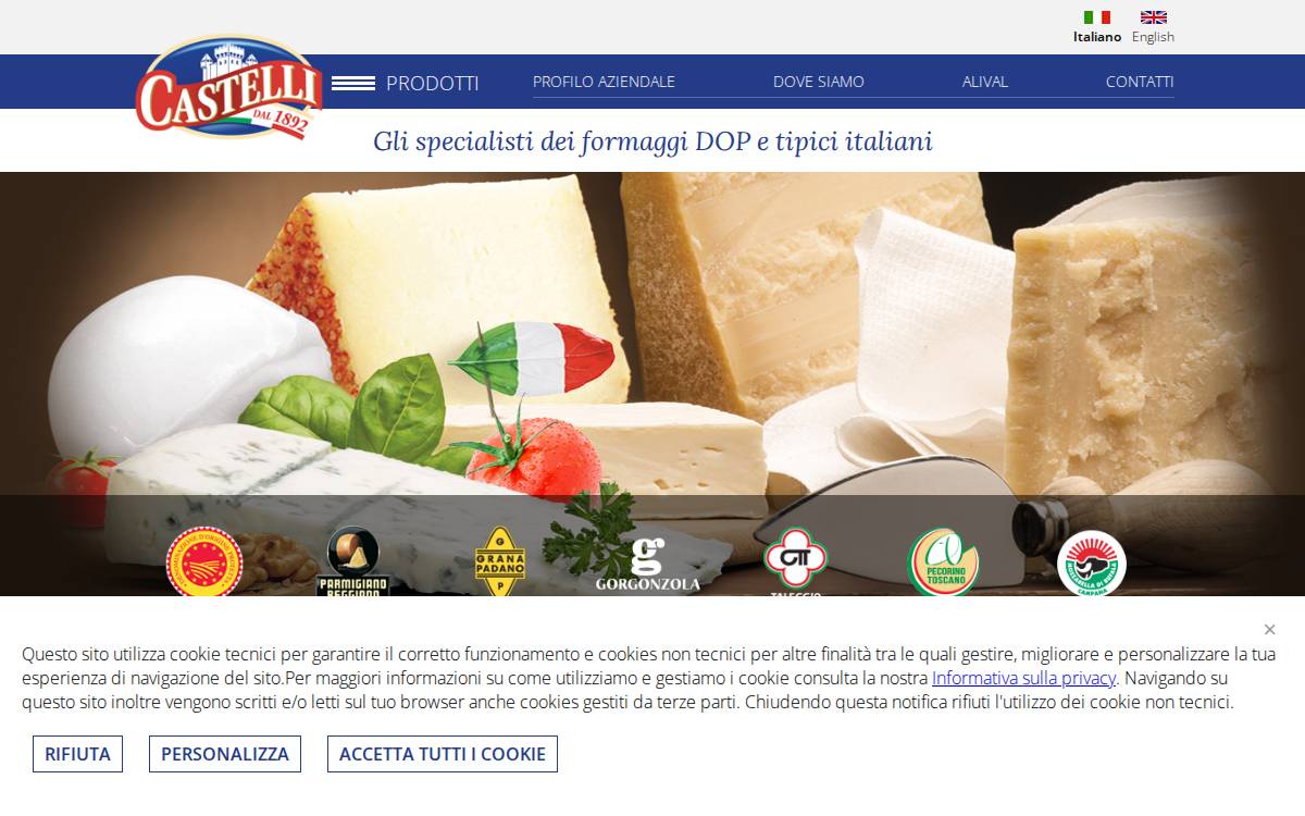 Nuova Castelli website preview