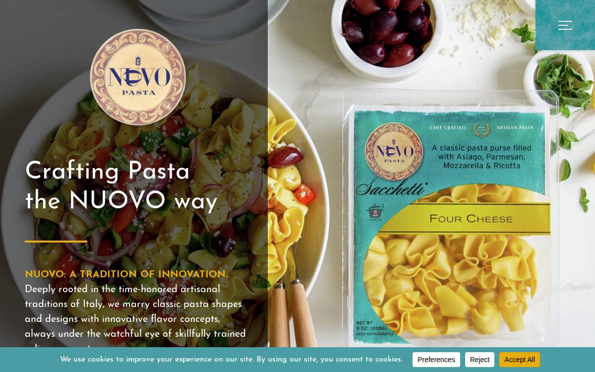Nuovo Pasta website preview