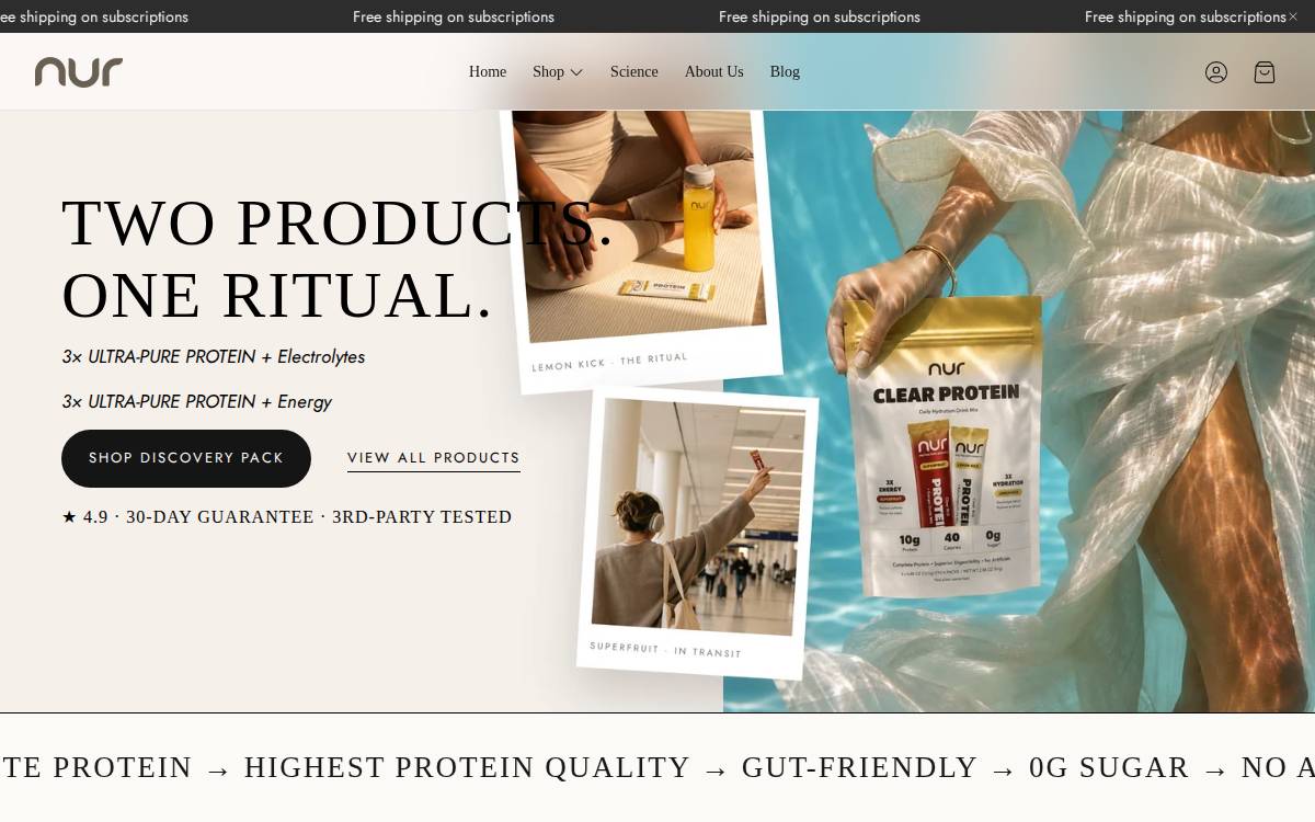 NUR ACTIVE website preview