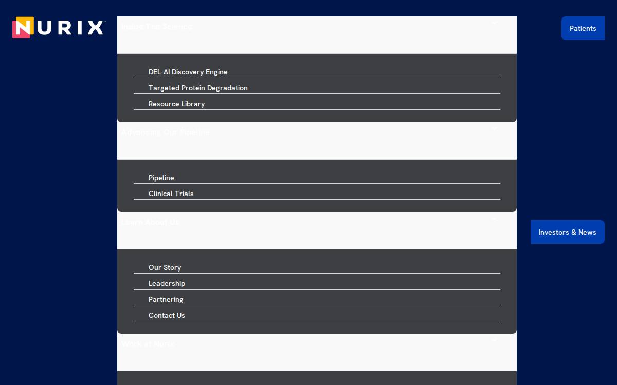 Nurix Therapeutics website preview