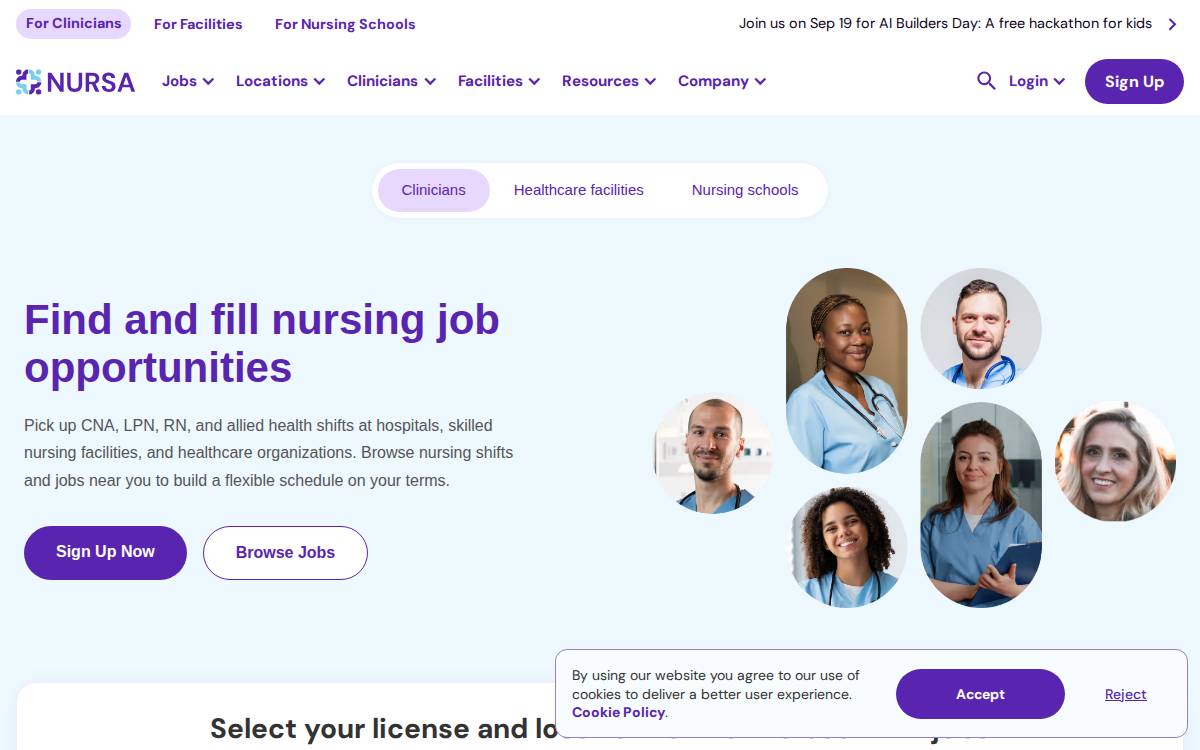 Nursa website preview