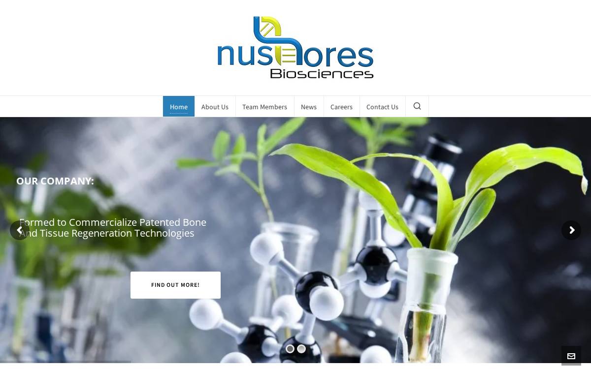 NuShores Biosciences website preview