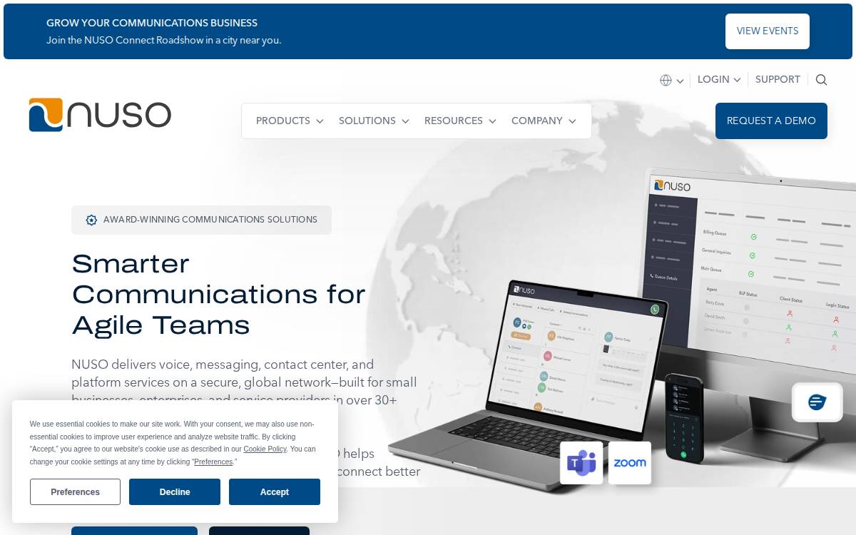 NUSO website preview