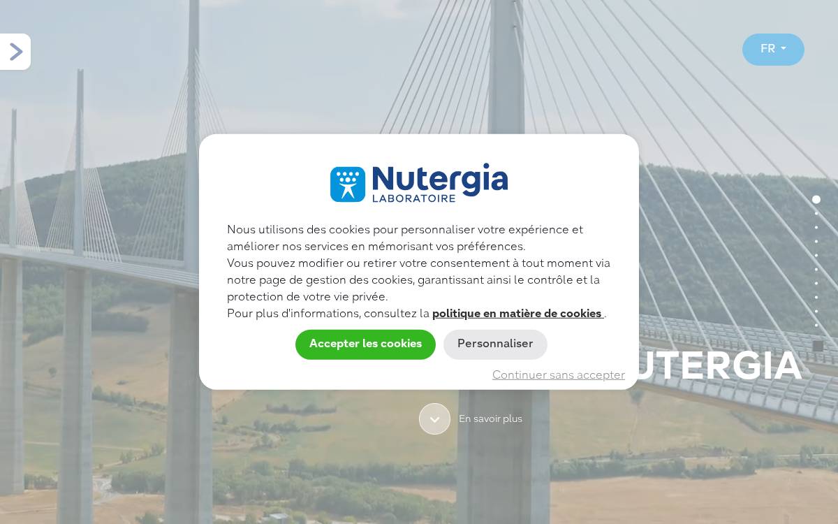 Nutergia website preview