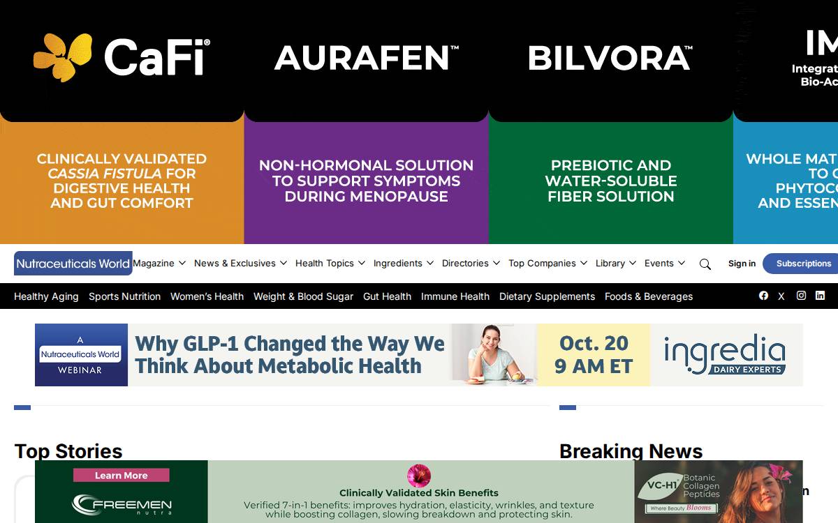 Nutraceuticalsworld website preview