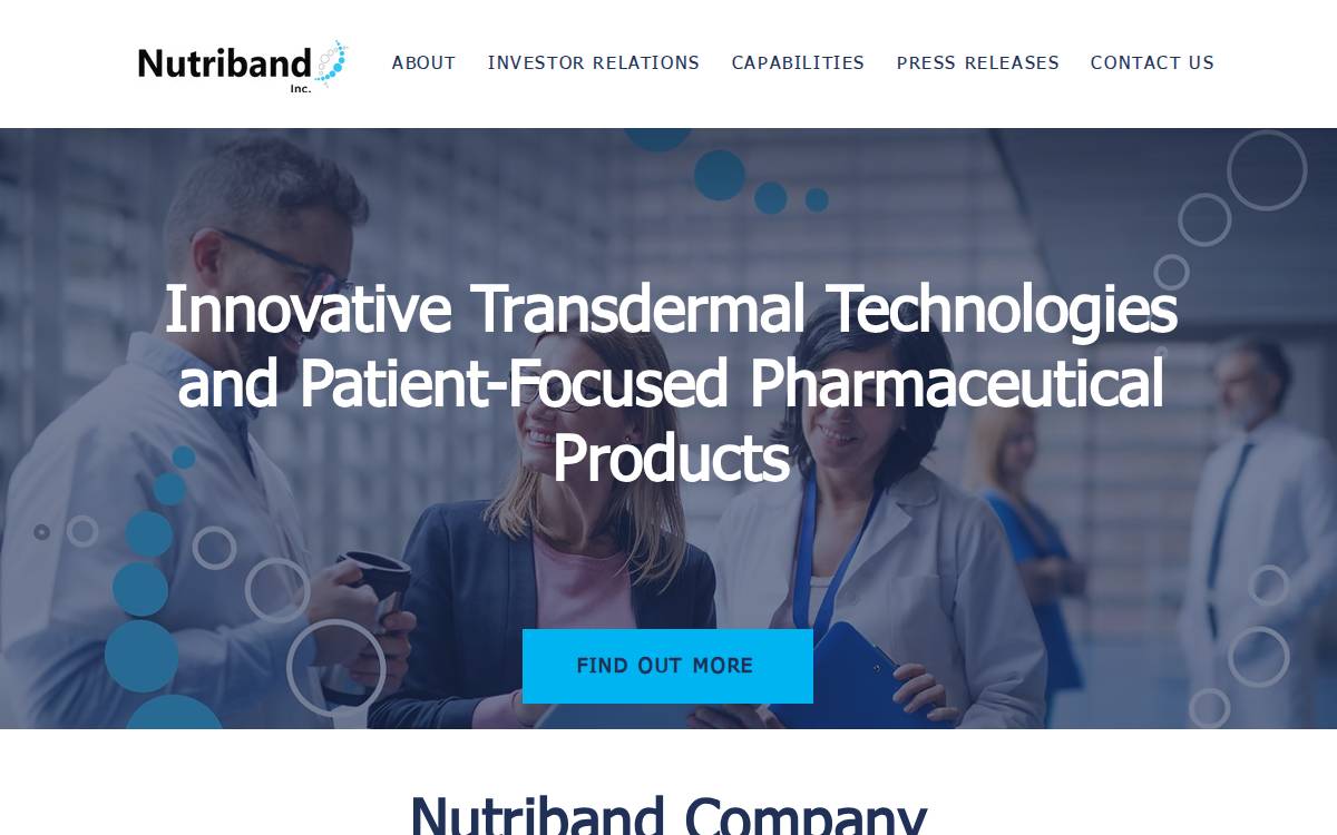 NutriBand website preview