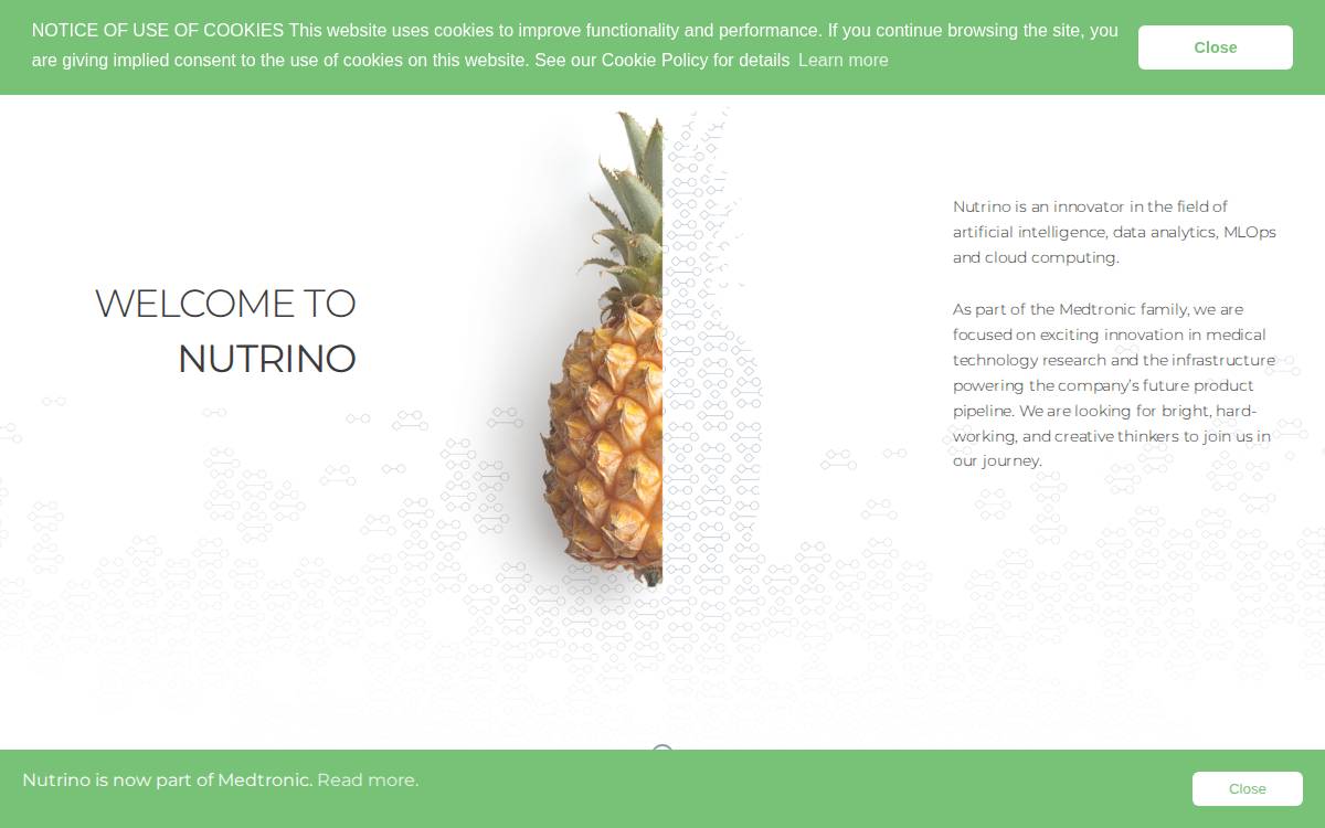 Nutrino website preview