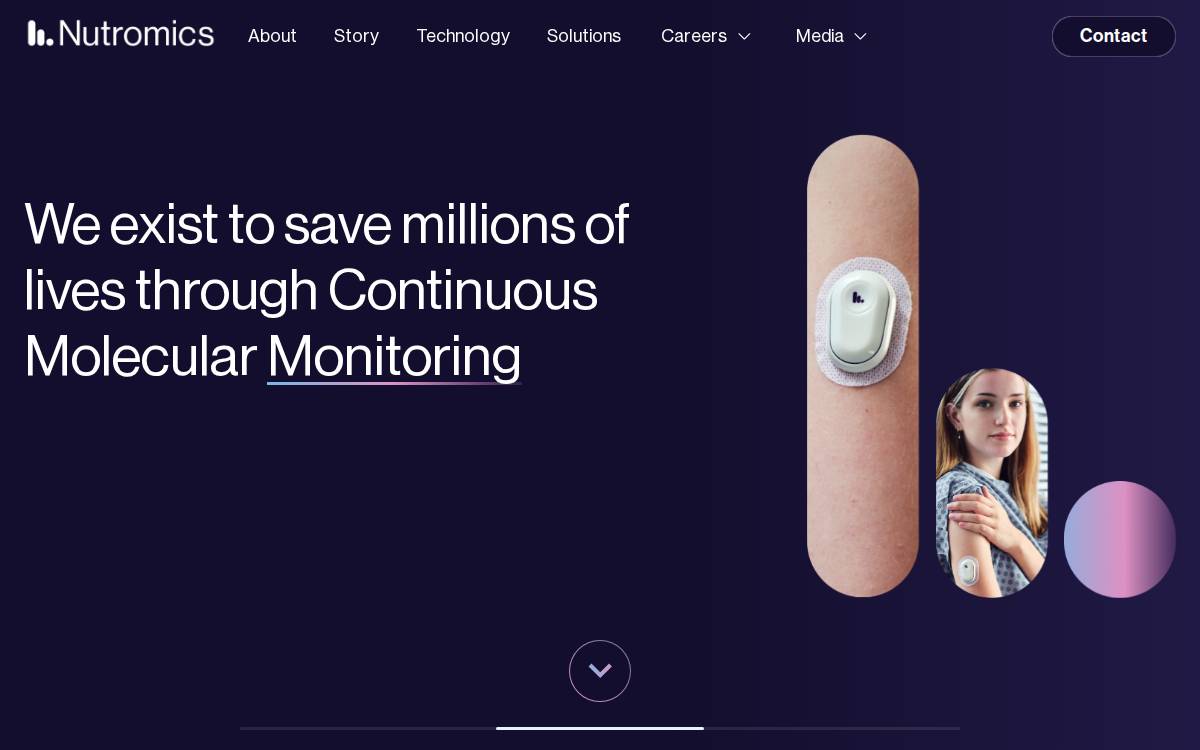 Nutromics website preview