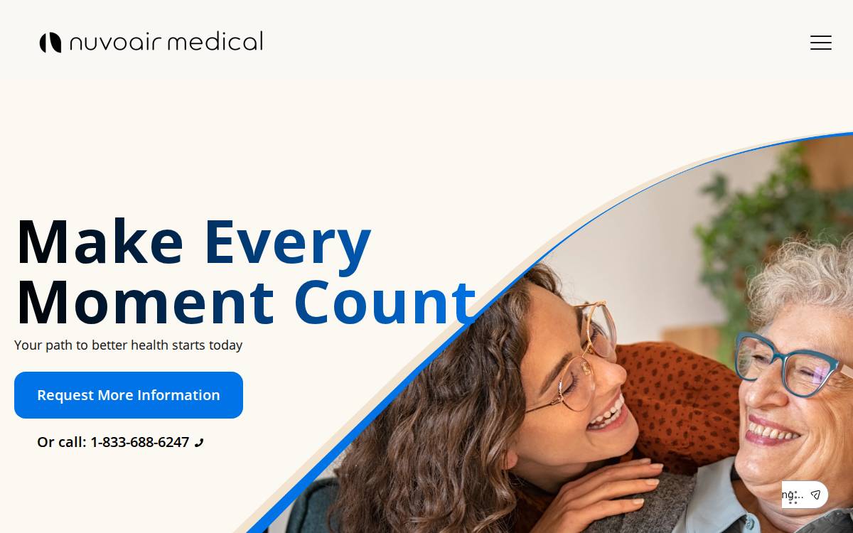 Nuvoair website preview