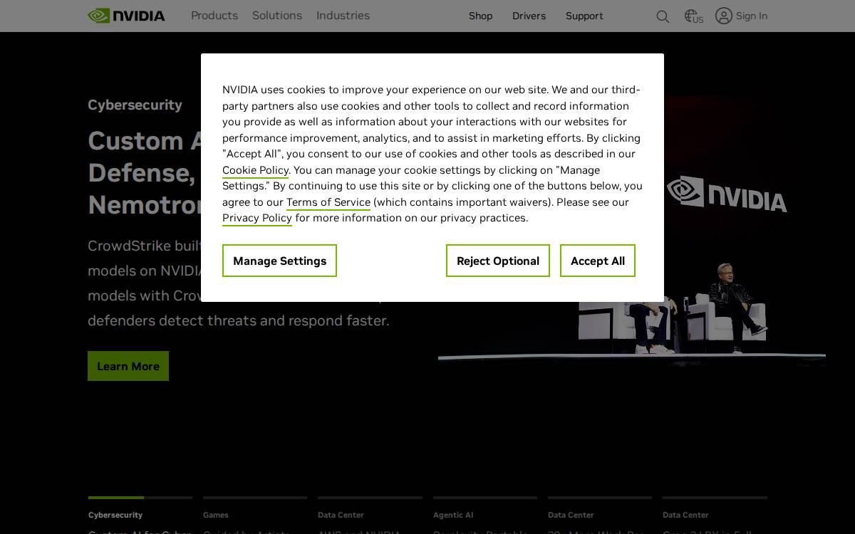 NVIDIA website preview