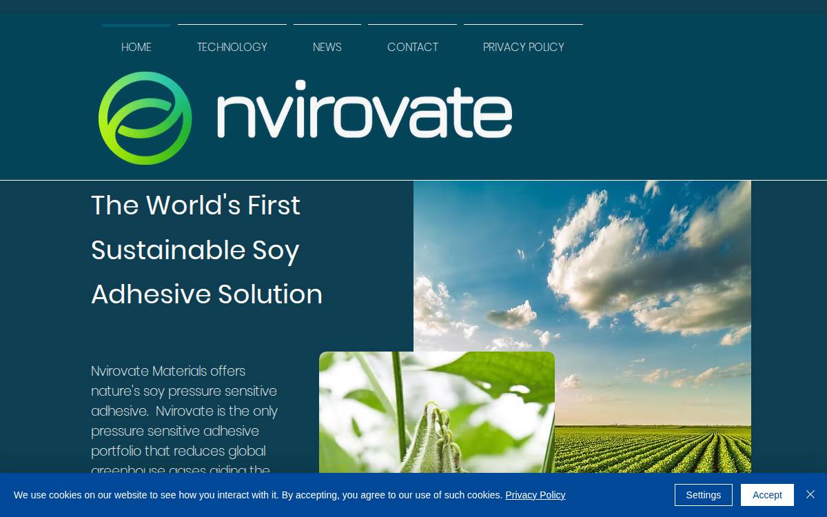 Nvirovate Materials website preview