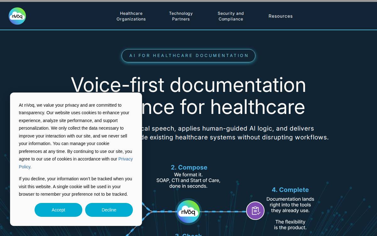 nVoq website preview