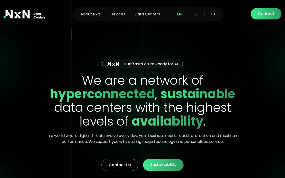 NxN Data Centers website preview