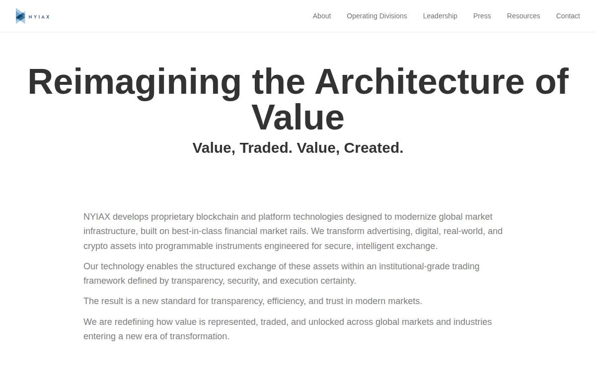 Nyiax website preview