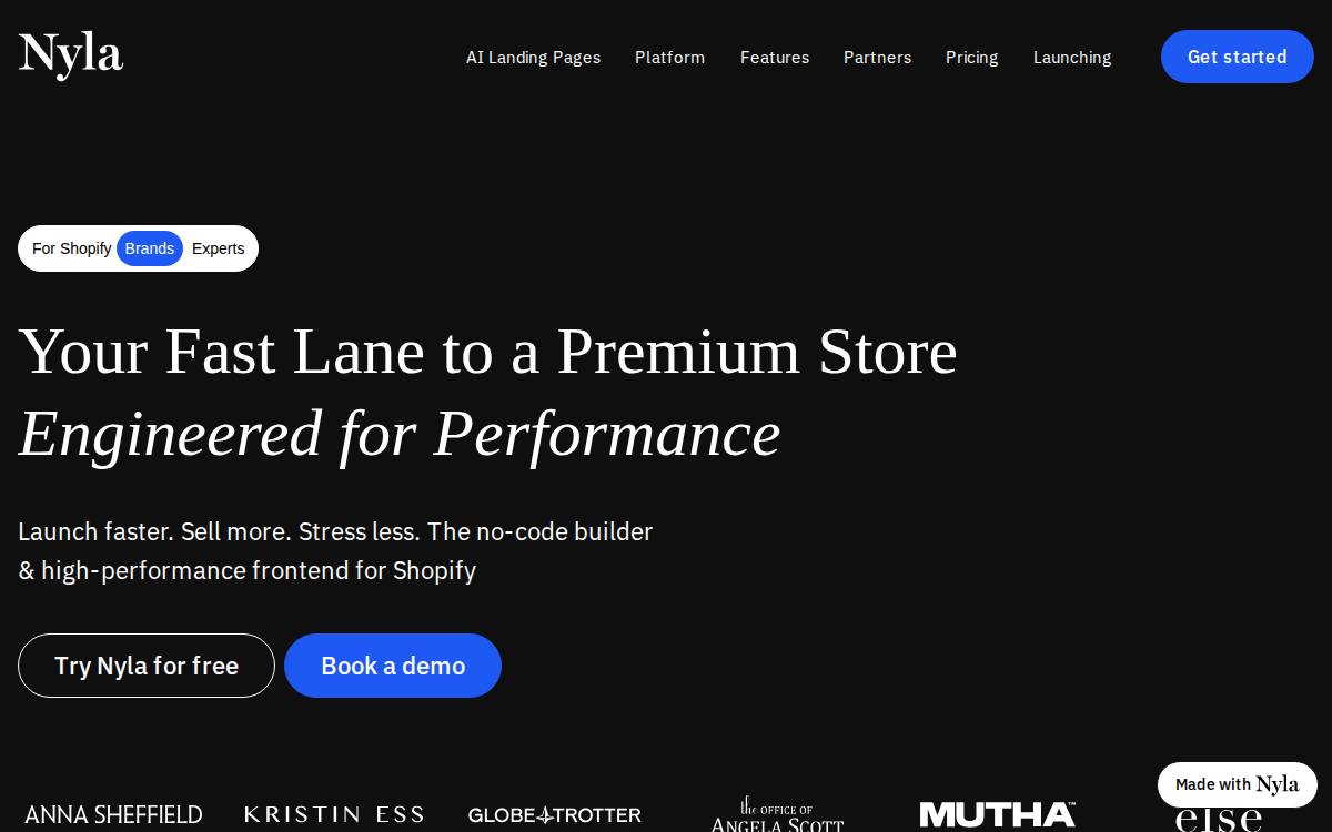 Nyla website preview