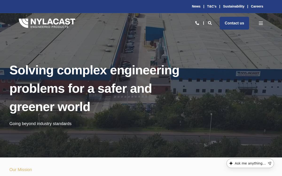 Nylacast website preview