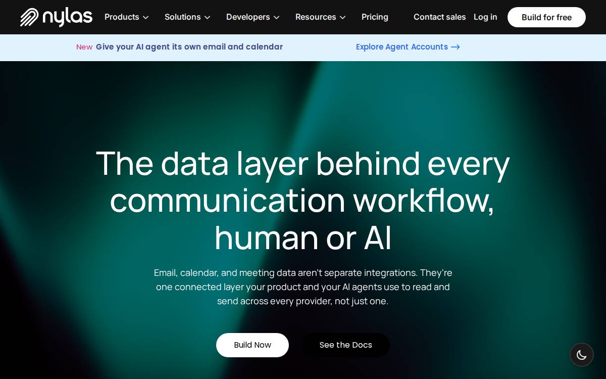 Nylas website preview