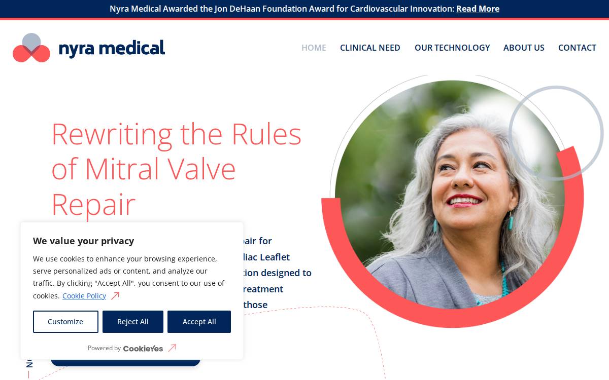 Nyra Medical website preview