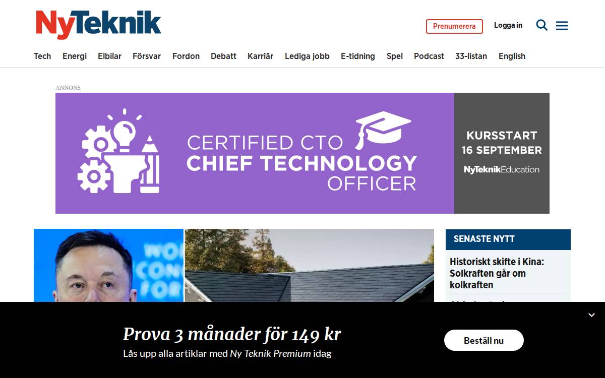 Ny Teknik website preview