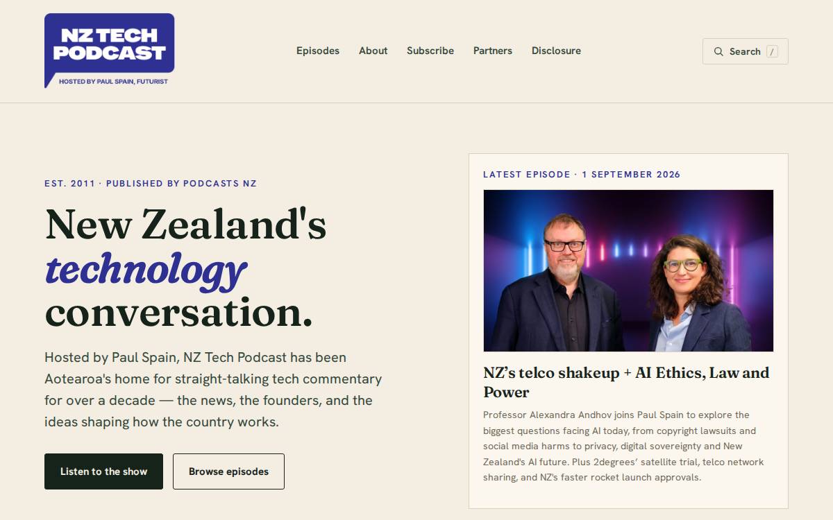 Nztechpodcast website preview