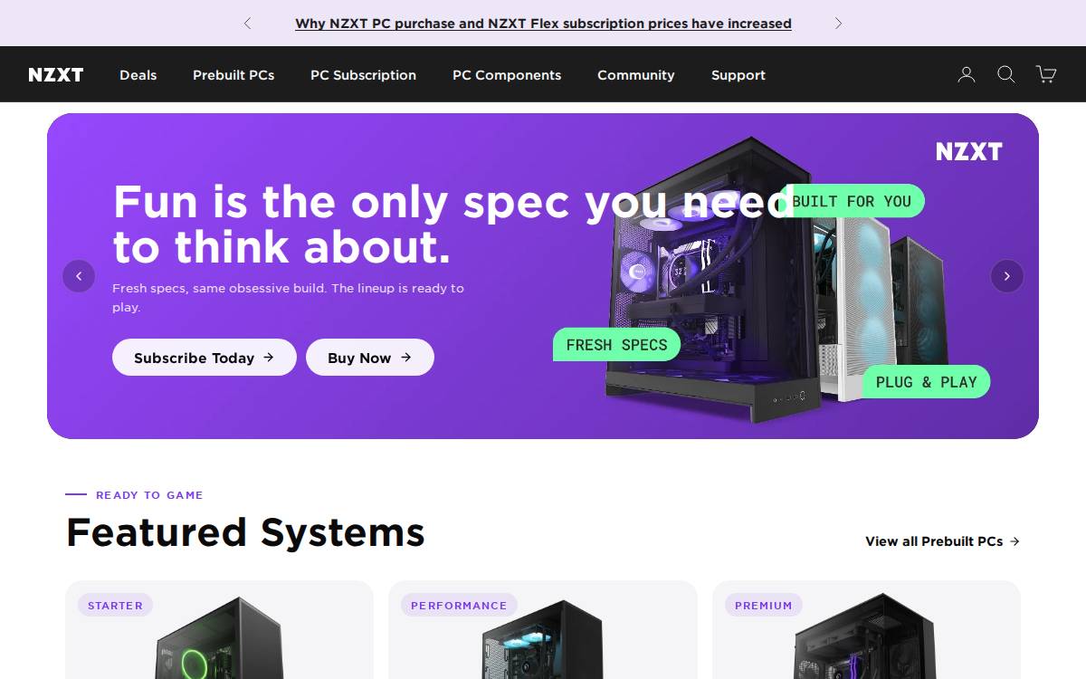 Nzxt website preview