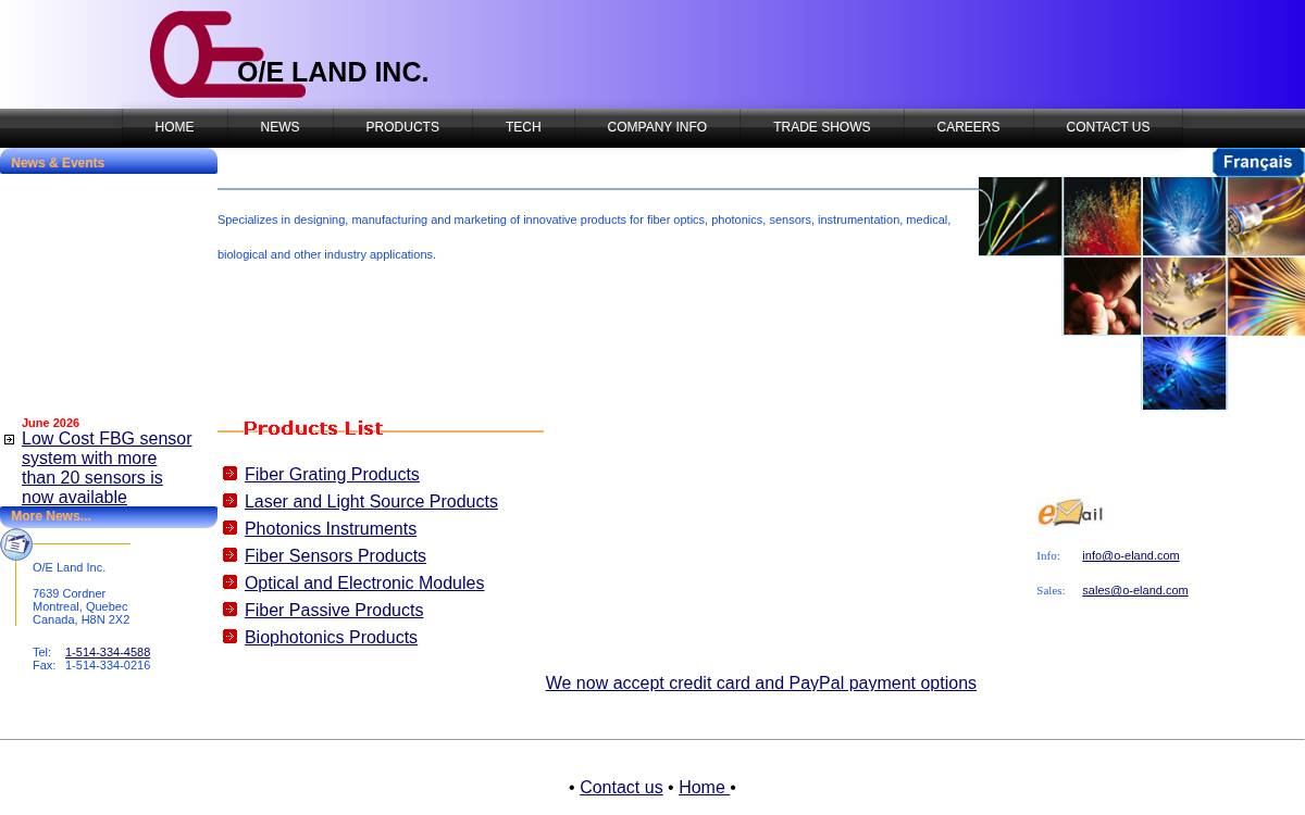 O/E Land Inc. website preview