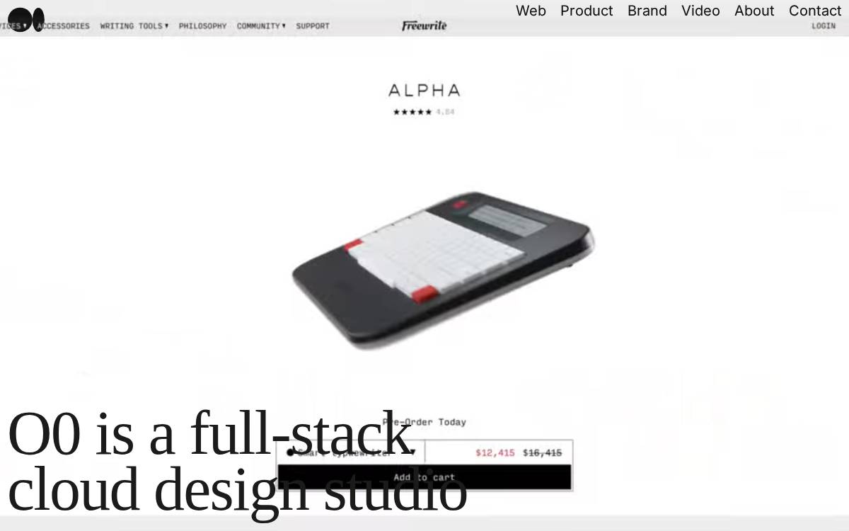 O0 website preview