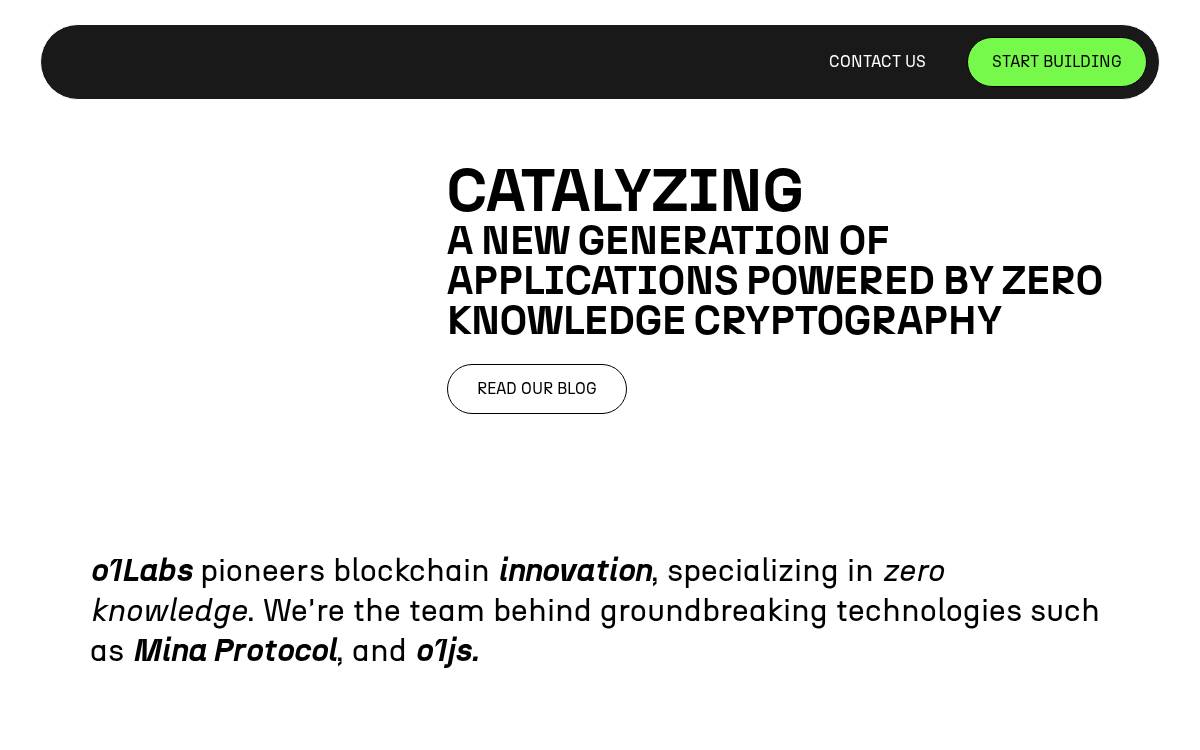 O(1) Labs website preview