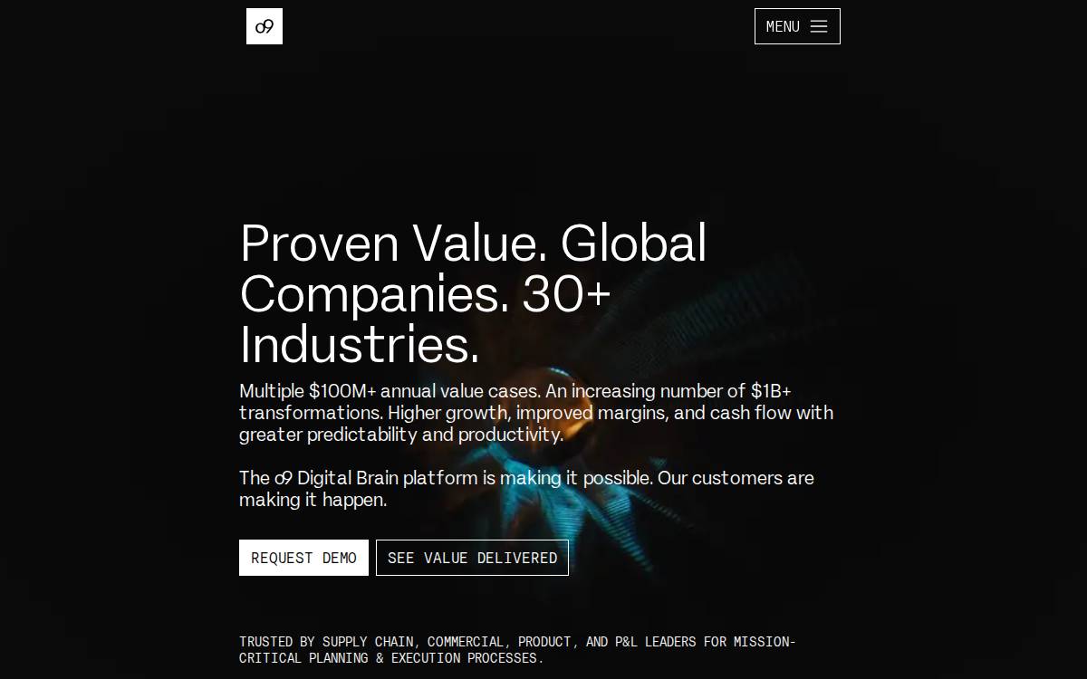o9 Solutions website preview