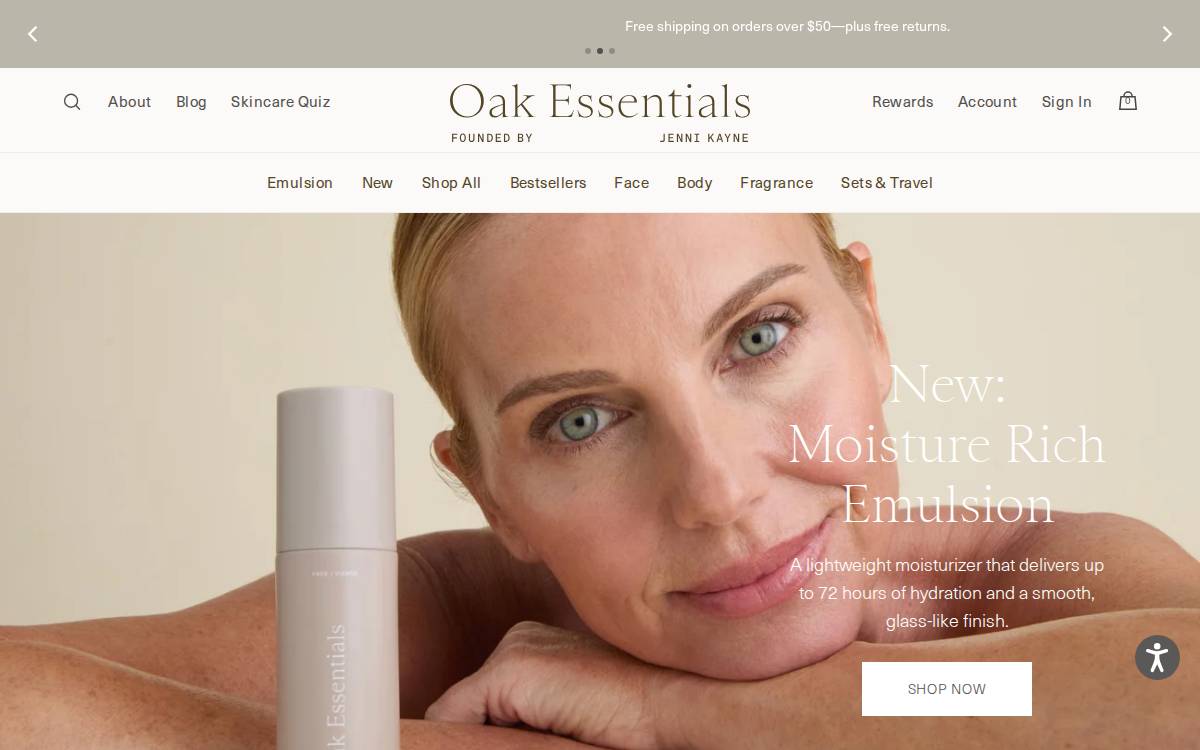 Oak Essentials website preview