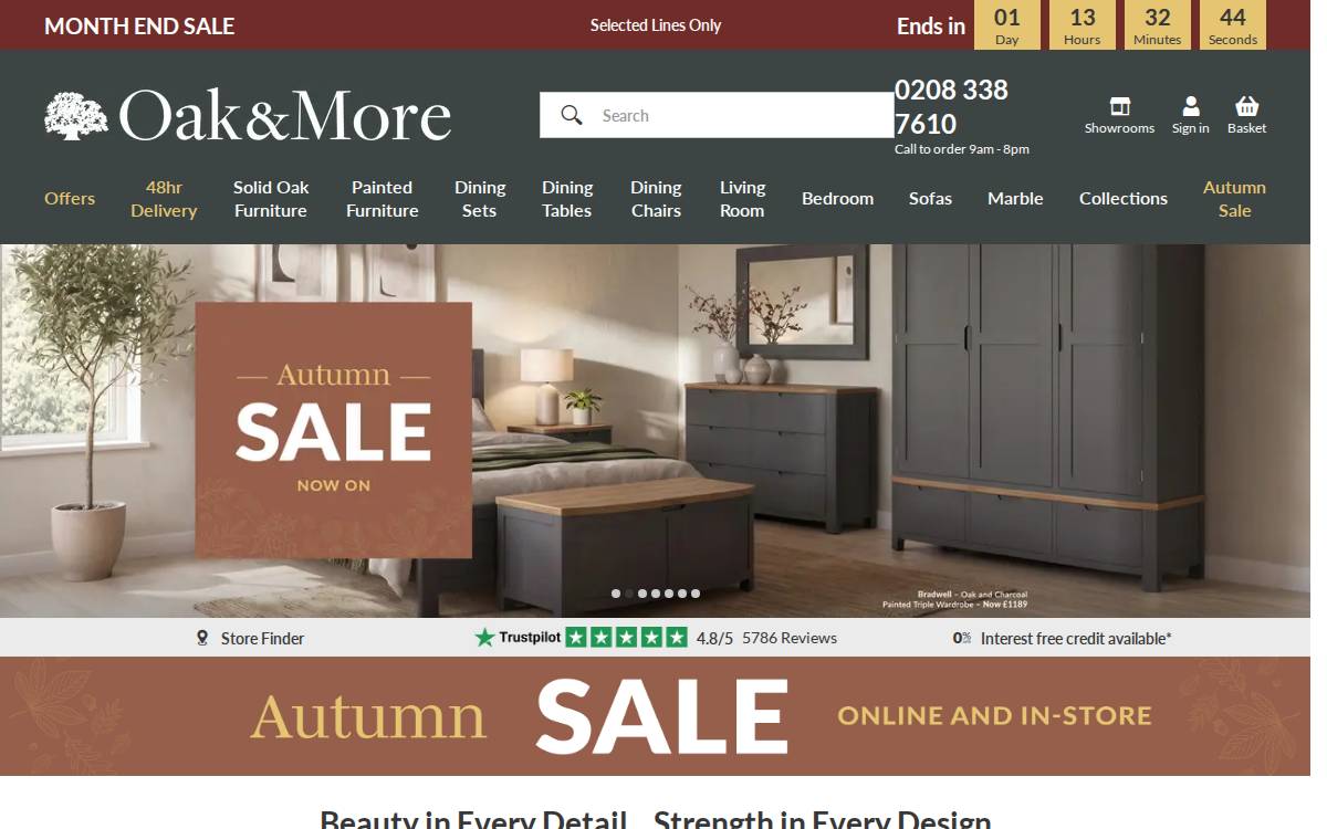 Oak & More website preview