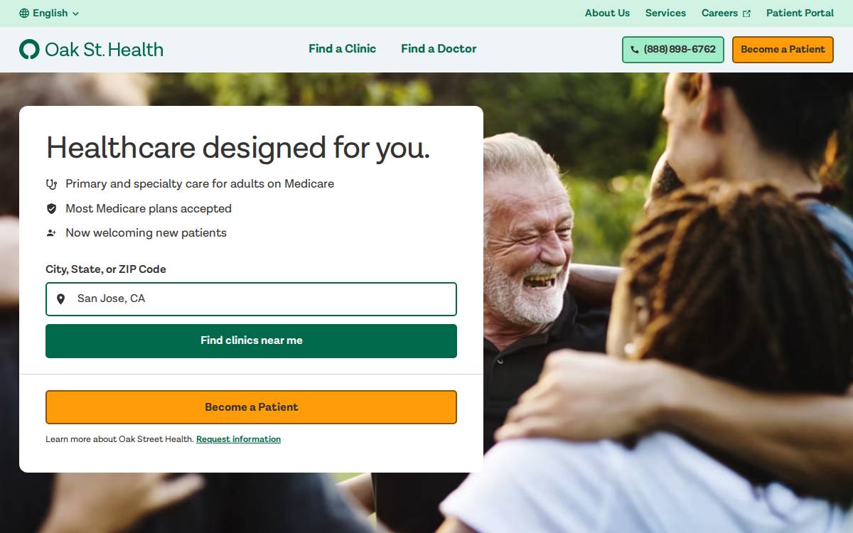 Oak St. Health website preview