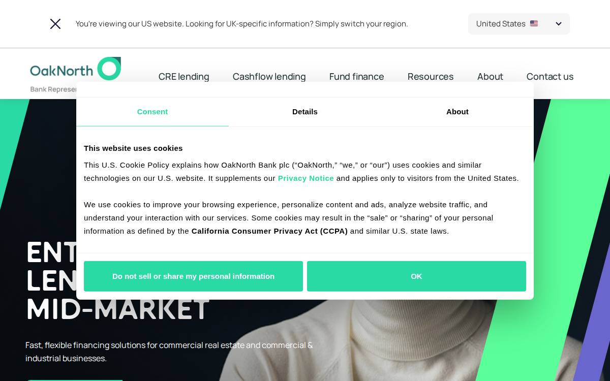 OakNorth website preview