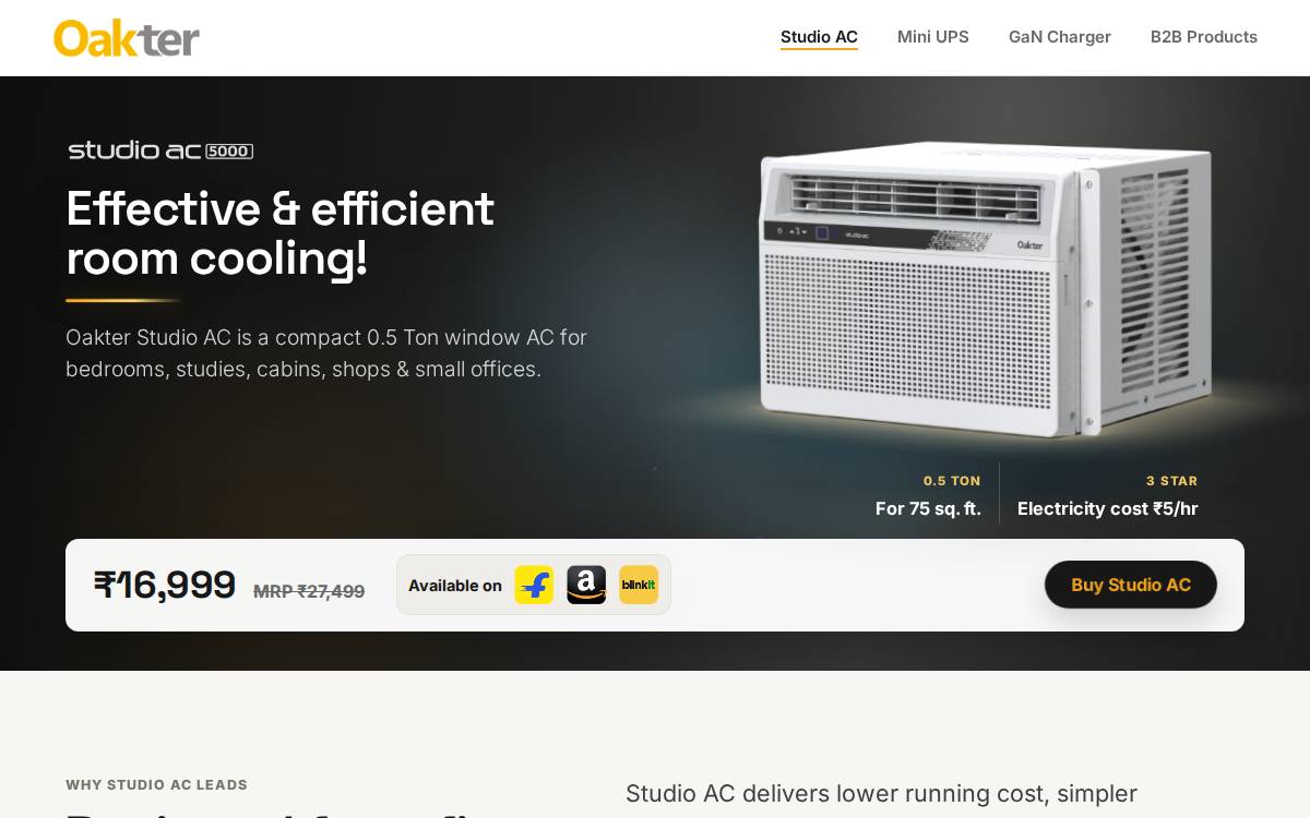 Oakter website preview