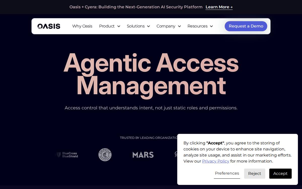 Oasis website preview