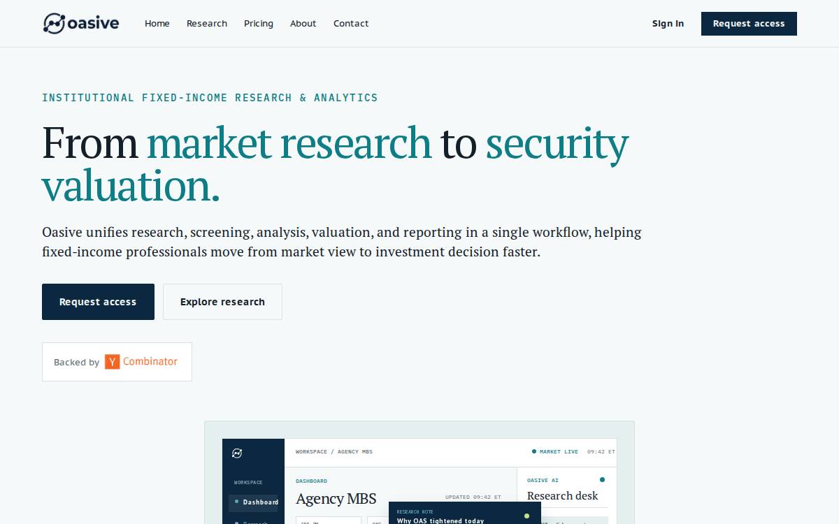Oasive website preview
