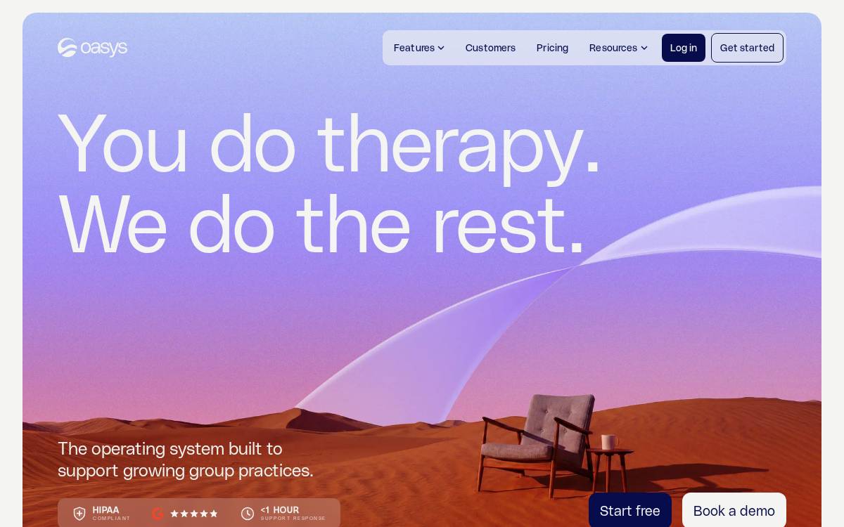 Oasys AI First EHR Health website preview