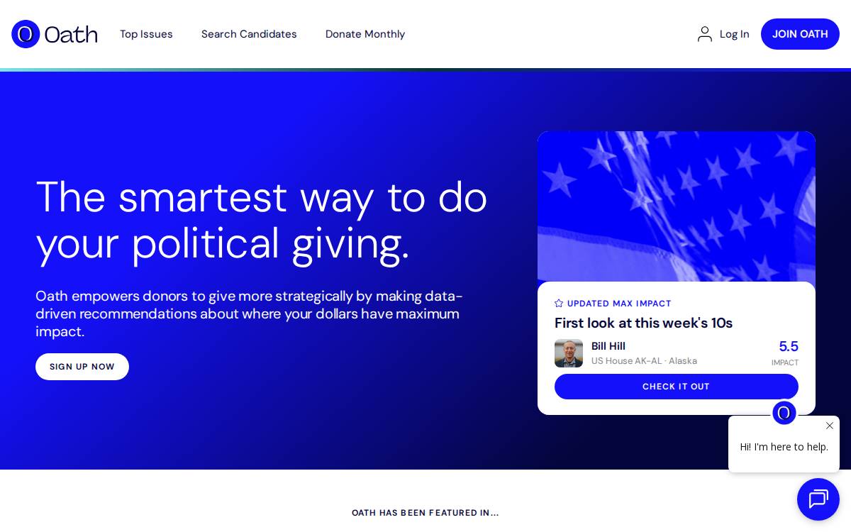 Oath website preview