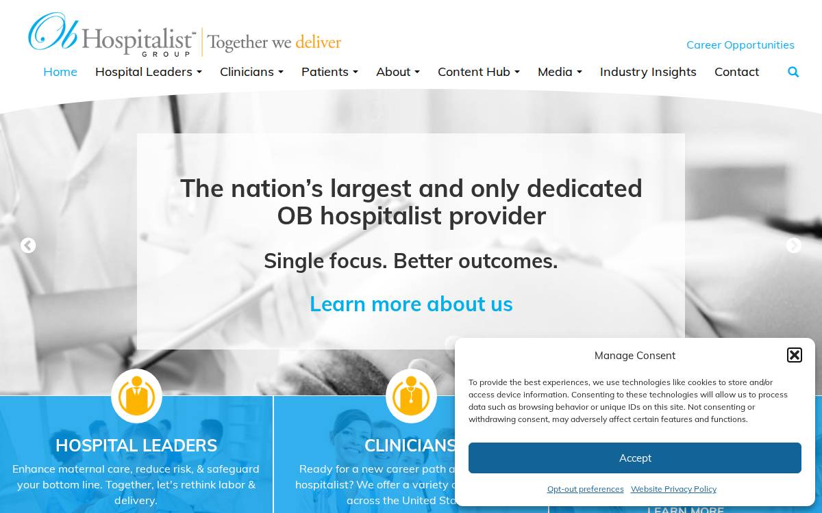 OB Hospitalist Group website preview