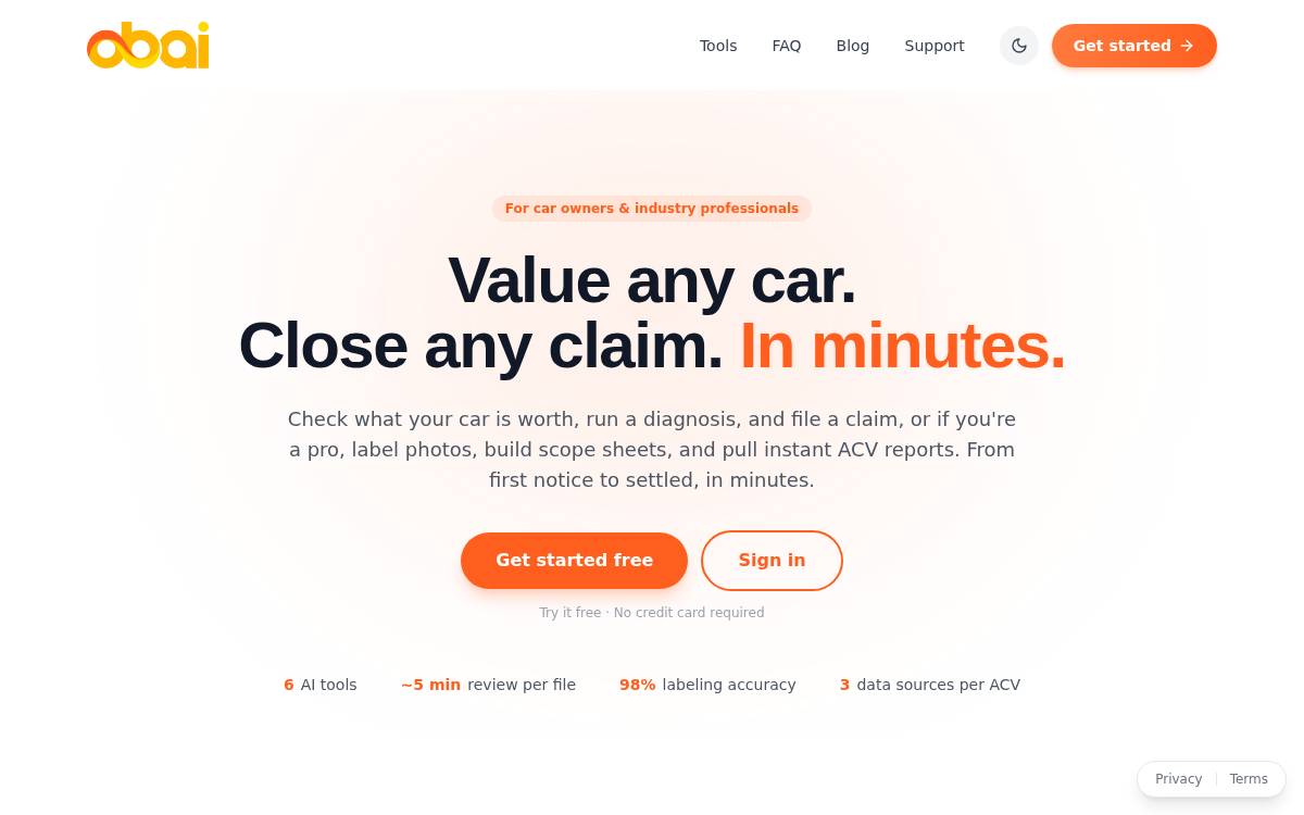 Obai website preview