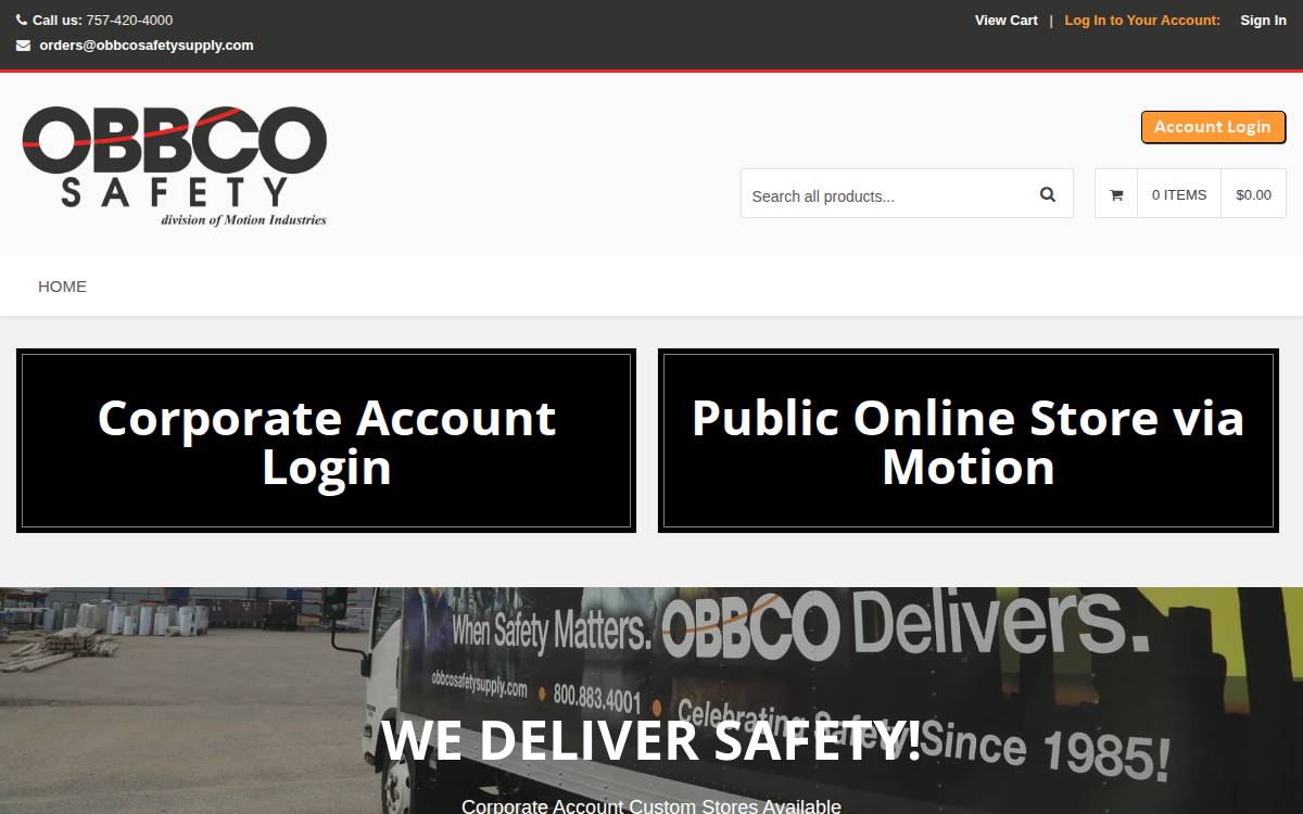 Obbcosafetysupply website preview