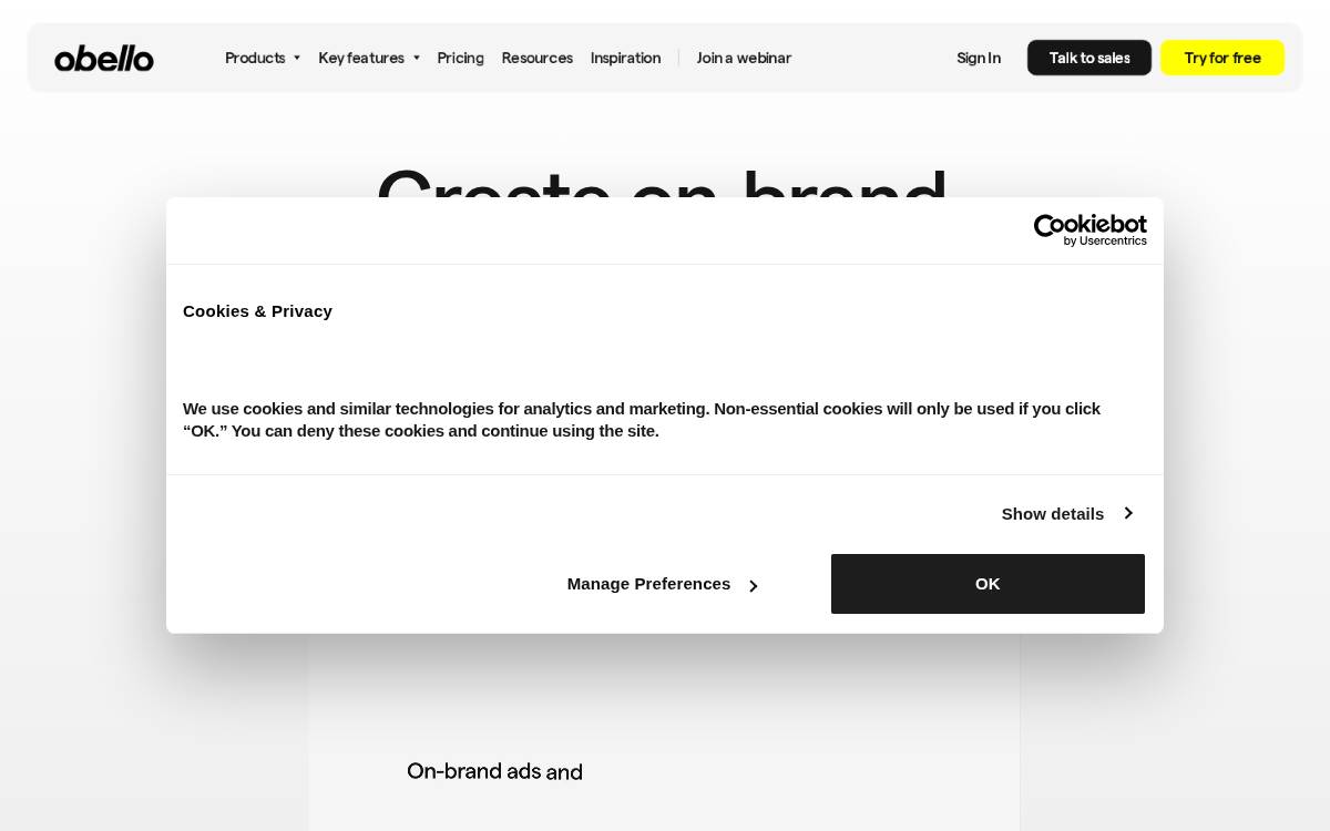 Obello website preview