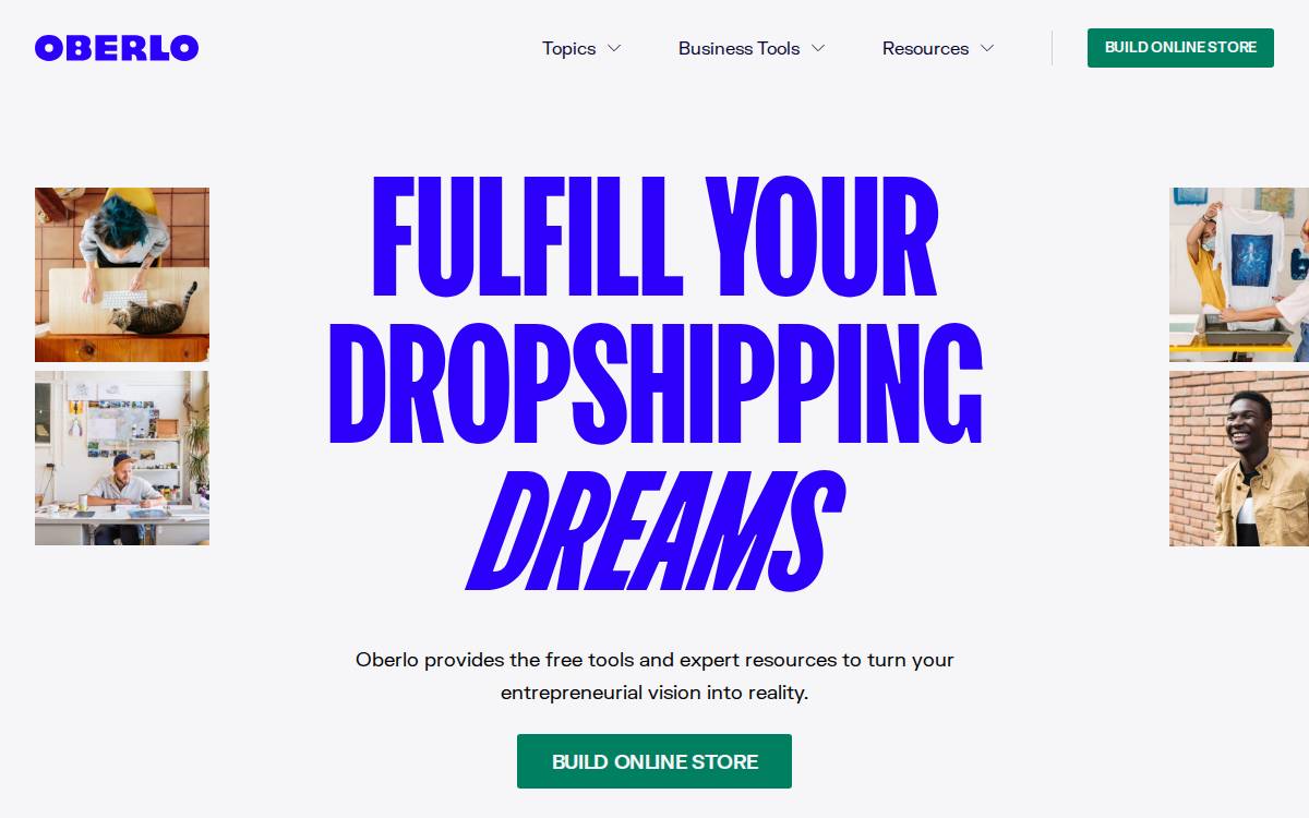 Oberlo website preview