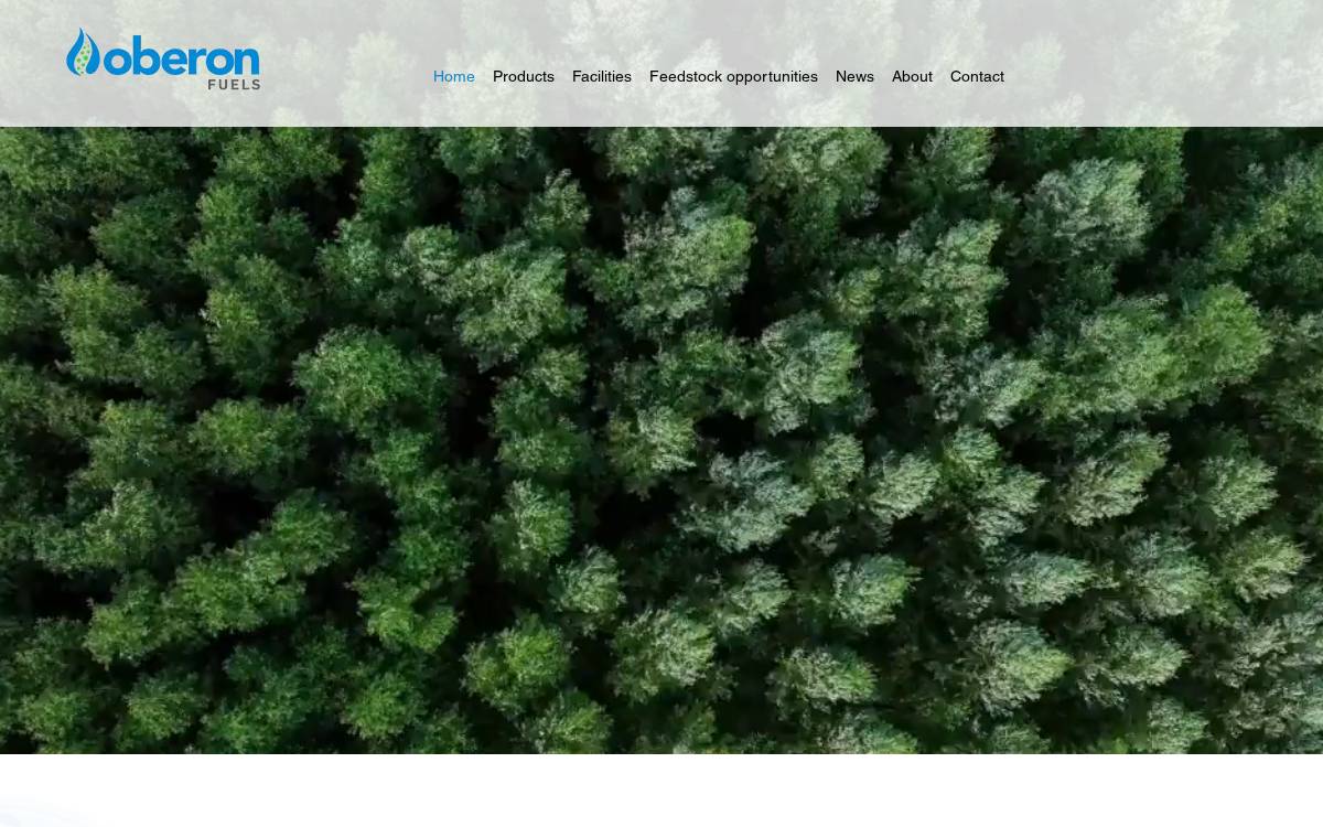 Oberon Fuels website preview