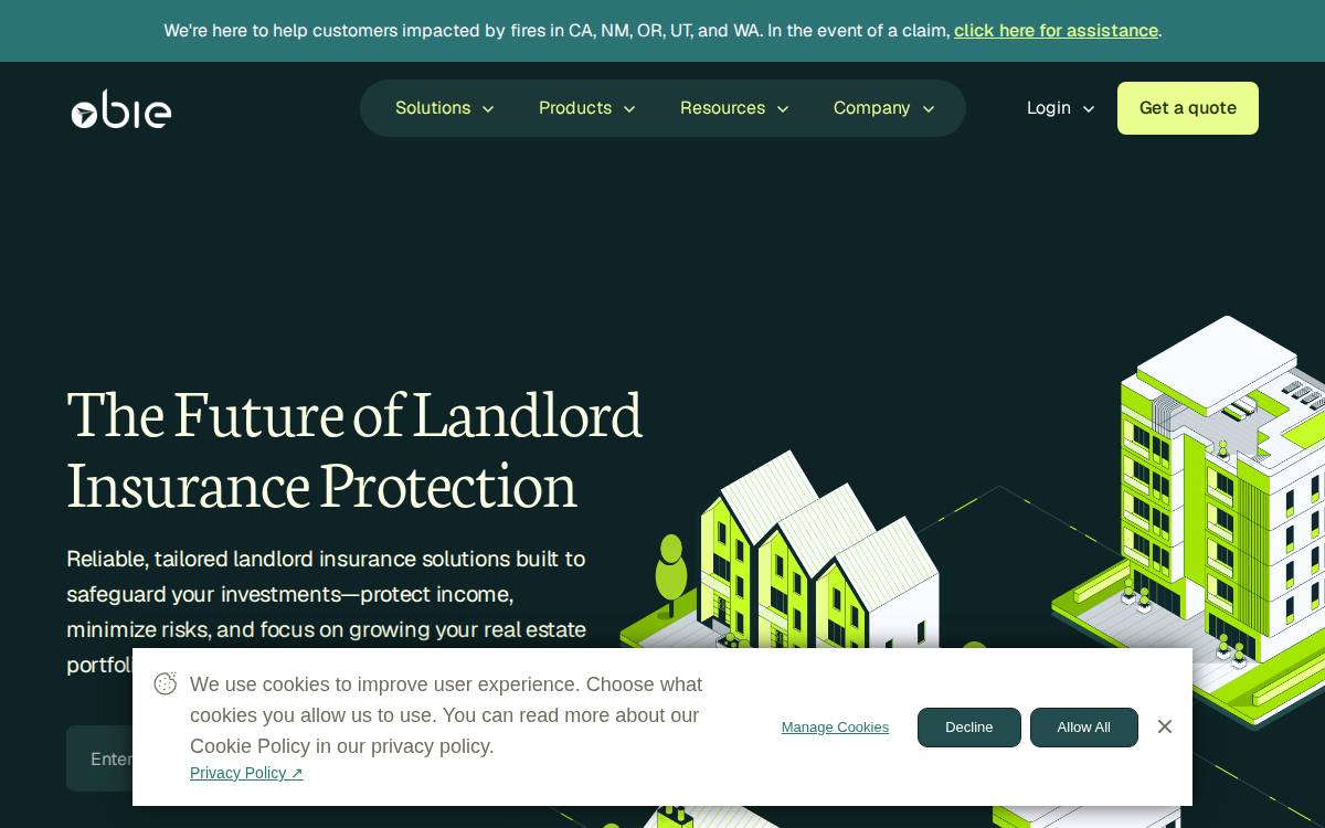 Obie website preview