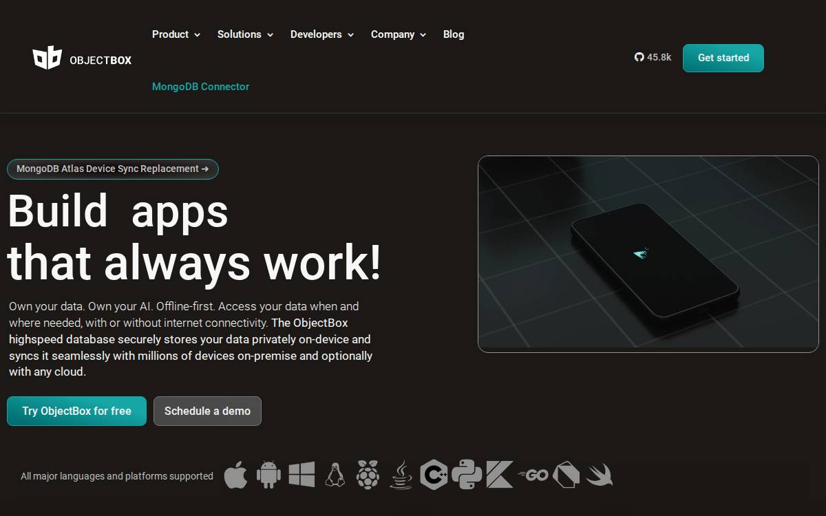 ObjectBox website preview