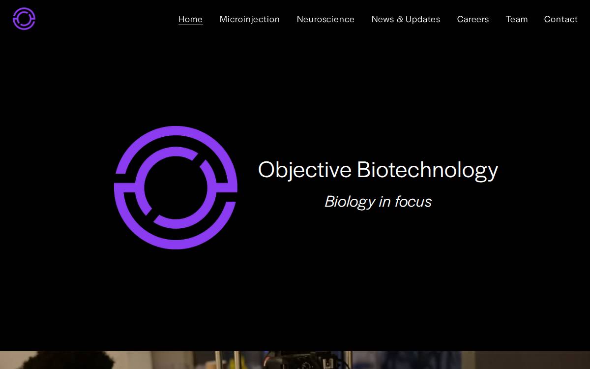 Objective Biotechnology website preview