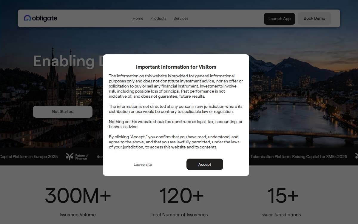 Obligate website preview